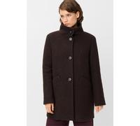 Wollmantel FUCHS SCHMITT, Damen, Gr. 46, braun, Web, Obermaterial: 75% Wolle, 25% Polyester, unifarben, regular fit ca. Mitte Oberschenkel, hoch geschlossener Ausschnitt, abgesteppte Kante, Mäntel, St