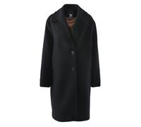 Wollmantel FUCHS SCHMITT "Wollkurzmantel", Damen, Gr. 36, schwarz, Web, Obermaterial: 75% Wolle, 25% Polyester, clean, unifarben, regular fit lang, V-Ausschnitt, eingesetzt gerader Abschluss, Mäntel,