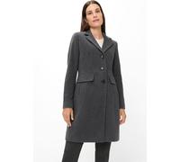 Wollmantel FUCHS SCHMITT "Wollkurzmantel", Damen, Gr. 38, grau (anthrazit), Web, Obermaterial: 75% Wolle, 20% Polyamid, 5% Kaschmir, clean, unifarben, regular fit lang, V-Ausschnitt, eingesetzt,Ärmel