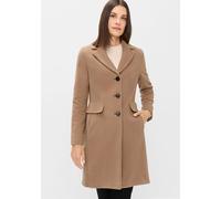 Wollmantel FUCHS SCHMITT "Wollkurzmantel", Damen, Gr. 40, braun (beige), Web, Obermaterial: 75% Wolle, 20% Polyamid, 5% Kaschmir, clean, unifarben, regular fit lang, V-Ausschnitt, eingesetzt,Ärmel mit