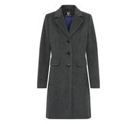Wollmantel FUCHS SCHMITT, Damen, Gr. 48, grau (anthrazit), Web, Obermaterial: 75% Wolle, 20% Polyamid, 5% Kaschmir, unifarben, clean, modisch, regular fit lang, V-Ausschnitt, Langarm Ärmel mit Ärmelsc