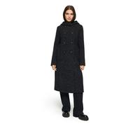 Wollmantel GIL BRET, Damen, Gr. 42, schwarz, grau, Web, Obermaterial: 32% Baumwolle, 27% Polyester, 18% Wolle, 18% Polyacryl, 5% sonstige Fasern, unifarben, gerade ca. Mitte Wade, Rundhals, Mäntel Wol