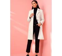 Wollmantel HEINE, Damen, Gr. 34, beige (ecru), 80% Wolle, 20% Polyamid, unifarben, unifarben mit Farbeinsatz, unifarben mit Farbeinsätzen, Mäntel (29834750-34) ecru