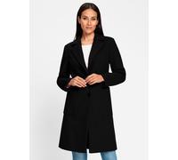 Wollmantel HEINE, Damen, Gr. 40, schwarz, 80% Wolle, 20% Polyamid, unifarben, unifarben mit Farbeinsatz, unifarben mit Farbeinsätzen, Mäntel (79932156-40) schwarz