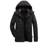 Wollmantel Herren, Herren Mantel Bundeswehr Parka Jacke Fleecefutter Mit Kapuze Wintermantel Viele Taschen Dicker Militärjacke Lang Thermo Funktionsparka Warm Outdoor Winterjacke Winddichter Lässige Ü