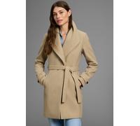 Wollmantel LAURA SCOTT, Damen, Gr. 46, beige (beige mélange), Web, Obermaterial: 100% Polyester. Futter: 100% Polyester, meliert, unifarben, figurumspielend hüftbedeckend, ohne Ausschnitt, mit Riegel,