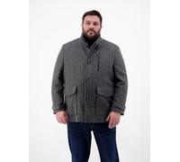 Wollmantel LERROS "Kurzmantel für Herren in Großen Größen", Herren, Gr. 5XL, grau (graphit), 61% Polyester, 32% Wolle, 3% Polyamid, 2% Polyacryl, 2% Viskose, Mäntel (89352144-66) graphit