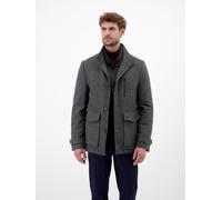 Wollmantel LERROS "LERROS Herren Kurzmantel", Herren, Gr. 54, grau (graphit), 61% Polyester, 32% Wolle, 3% Polyam, Mäntel Wollmantel, Keine Angabe (95921769-54)