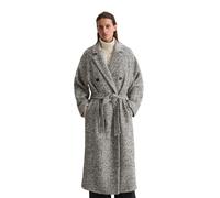 Wollmantel MARC O'POLO "aus recyceltem Wolle-Polyester-Mix", Damen, Gr. 34, schwarz braun, Obermaterial: 39% Polyester, 29% Polyacryl, 17% Baumwolle, 15% Wolle; Futter: 100% Viskose, unifarben, relaxe