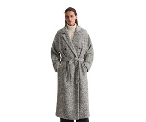 Wollmantel MARC O'POLO "aus recyceltem Wolle-Polyester-Mix", Damen, Gr. 34, schwarz braun, Obermaterial: 39% Polyester, 29% Polyacryl, 17% Baumwolle, 15% Wolle; Futter: 100% Viskose, unifarben, relaxe