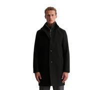 Wollmantel MARC O'POLO "mit abnehmbarem Windshield", Herren, Gr. 48, schwarz, Obermaterial: 70% Wolle, 30% Polyester; Futter: 55% Polyester, 45% Viskose, unifarben, regular fit, Mäntel (13161256-48) s