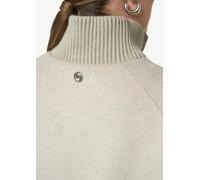 Wollmantel mit geripptem Kragen und Ärmeln beige 34