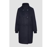 Wollmantel mit geripptem Stehkragen 36 blau 2151502.5959.36