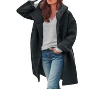 Wollmantel Mit Kapuze Damen - Trenchcoat Damen Lang Winter