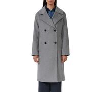 Wollmantel S.OLIVER, Damen, Gr. 40, grau melange, Web, Obermaterial: 70% Polyester, 30% Wolle. Futter: 100% Polyester, unifarben, gerade kniebedeckend, V-Ausschnitt, Mäntel, mit Reverskragen und doppe