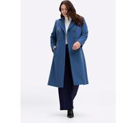 Wollmantel SHEEGO BY JOE BROWNS, Damen, Gr. 40, blau (jeansblau), 90% Polyester, 10% Wolle, unifarben, unifarben mit Farbeinsatz, unifarben mit Farbeinsätzen, Mäntel (47672728-40) jeansblau