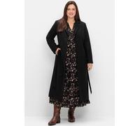 Sheego Damen Große Größen Langer taillierter Mantel tailliert, mit Bindegürtel Citywear klassisch -