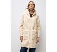 Wollmantel STREET ONE, Damen, Gr. 42, beige (pastel sand), Plüsch, Obermaterial: 100% Polyester. Futter: 100% Polyester, unifarben, comfort fit normal, ohne Ausschnitt, normaler Saum, Mäntel (29041953