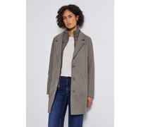 Wollmantel STREET ONE, Damen, Gr. 44, sandy mocca meliert, Stoff, Obermaterial: 90% Polyester, 10% Viskose; Futter: 100% Polyester; Inlay: 100% Polyester, unifarben, comfort fit normal, V-Ausschnitt,