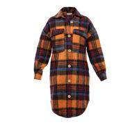 Wollmantel SURI FREY "Mantel SFY Freyday", Damen, Gr. XS, orange (orange blau 610), Obermaterial: 60% Polyester PES. 40% Wolle mw., ca. Mitte Oberschenkel, Mäntel (97941015-XS) orange blau 610