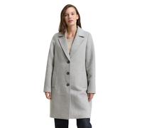 Wollmantel TOM TAILOR, Damen, Gr. S, grau (medium silber grau melange), Strick, Obermaterial: 75% Polyester, 21% Wolle, 2% Polyacryl, 2% Polyamid. Futter: 100% Polyester, meliert, casual, regular fit