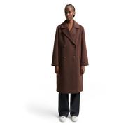 Wollmantel TOM TAILOR DENIM, Damen, Gr. L, soft chocolate braun, Web, Obermaterial: 75% Polyester, 21% Wolle, 2% Polyacryl, 2% Polyamid. Futter: 100% Polyester, unifarben, loose fit kniebedeckend, ger