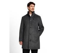 Wollmantel TOM TAILOR, Herren, Gr. L, grau (dunkelgrau), Web, Obermaterial: 66% Polyester, 20% Wolle, 5% Polyacryl, 5% sonstige Fasern, 4% Viskose. Futter: 100% Polyester, regular fit ca. Mitte Obersc