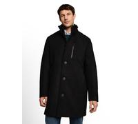 Wollmantel TOM TAILOR, Herren, Gr. XL, schwarz, Web, Obermaterial: 73% Polyester, 22% Wolle, 2% Polyacryl, 2% Polyamid, 1% sonstige Fasern. Futter: 100% Polyester, regular fit ca. Mitte Oberschenkel, 
