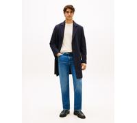 Wollmantel TOMMY HILFIGER "WOOL MIX COAT", Herren, Gr. L, blau (navy blau), Web, Obermaterial: 75% Wolle, 25% Nylon. Futter: 58% Viskose, 42% Acetat, regular fit ca. Mitte Oberschenkel, Mäntel, Revers