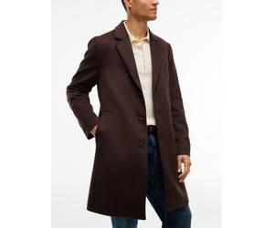 Wollmantel TOMMY HILFIGER "WOOL MIX COAT", Herren, Gr. XXL, braun (chocolate), Web, Obermaterial: 75% Wolle, 25% Nylon. Futter: 58% Viskose, 42% Acetat, regular fit ca. Mitte Oberschenkel, Mäntel, Rev
