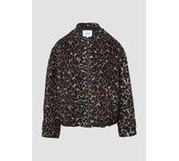Wollmix-Blouson mit gerafftem Saum und Leo-Print XL braun 2166946.84B1.XL