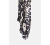 Wollmix-Schal mit Animal-Print schwarz ONESIZE