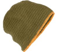 Wollmütze, gehäkelt, grün-gelb