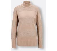 Stehkragenpullover CREATION L PREMIUM "Merino-Kaschmir-Pullover", Damen, Gr. 36, beige, 78% Schurwolle, 20% Kaschmir, 2% Polyester, unifarben, Pullover Stehkragenpullover (91640153-36) beige