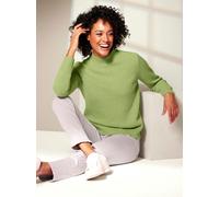 Wollpullover CREATION L PREMIUM "Merino-Kaschmir-Pullover", Damen, Gr. 38, grün (kiwi, meliert), 80% Schurwolle, 20% Kaschmir, meliert, unifarben, Pullover (39138111-38) kiwi, meliert