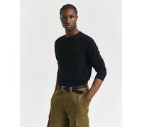 Wollpullover GANT "EXTRAFINE MERINO WOOL C-NECK", Herren, Gr. 3XL, schwarz, Strick, Obermaterial: 100% Wolle, regular fit normal, Rundhals, Rippbündchen, Pullover (91361365-XXXL) schwarz