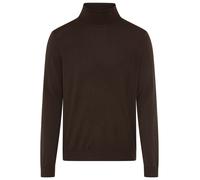 Wollpullover JOOP "Donte", Herren, Gr. L, braun (schwarz braun), Feinstrick, Obermaterial: 100% Wolle, unifarben, regular fit hüftbedeckend, hoch geschlossener Ausschnitt, Rippstrickbündchen, Pullover