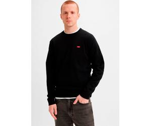 Wollpullover LEVI'S "ORIGINAL HM SWEATER", Herren, Gr. L, schwarz (meteorite), Strick, Obermaterial: 80% Wolle, 20% Polyamid, regular fit normal, Rundhals, Pullover, klassische Rundhalsform (48182936-