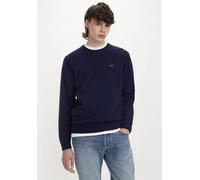 Wollpullover LEVI'S "ORIGINAL HM SWEATER", Herren, Gr. M, blau (dunkelblau), Strick, Obermaterial: 80% Wolle, 20% Polyamid, unifarben, Rundhals, Pullover, in klassischer Rundhalsform (69433859-M) dunk