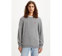 Wollpullover LEVI'S "ORIGINAL HM SWEATER", Herren, Gr. M, grau (grau meliert), Strick, Obermaterial: 80% Wolle, 20% Polyamid, meliert, regular fit normal, Rundhals, Pullover, klassische Rundhalsform (