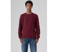 Wollpullover LEVI'S "ORIGINAL HM SWEATER", Herren, Gr. XL, rot (diamond latice tawny port), Strick, Obermaterial: 80% Wolle, 20% Polyamid, regular fit normal, Rundhals, Pullover, klassische Rundhalsfo
