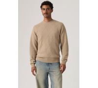 Wollpullover LEVI'S "ORIGINAL HM SWEATER", Herren, Gr. XXL, beige (diamond latice vintage khaki), Strick, Obermaterial: 80% Wolle, 20% Polyamid, regular fit normal, Rundhals, Pullover, klassische Rund