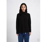 Wollpullover SMITH & SOUL, Damen, Gr. XL, schwarz (schwarz choc), Strick, Obermaterial: 100% Wolle, unifarben, hüftbedeckend, hoch geschlossener Ausschnitt, Pullover, mit Stehkragen (50561333-XL) schw