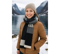Wollschal "Kuschelweich", Damen, grau (schwarz), Wolle, COLLEZIONE ALESSANDRO, unifarben, Basic, Modetücher, eleganter schwarz-mix, Made in Italy (33336561-0) schwarz