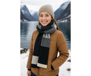 Wollschal "Kuschelweich", Damen, grau (schwarz), Wolle, COLLEZIONE ALESSANDRO, unifarben, Basic, Modetücher, eleganter schwarz-mix, Made in Italy (33336561-0) schwarz