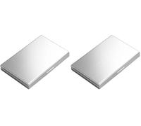 WOLMIK Kartenetui Kreditkarten, RFID Blocking Kreditkartenhülle Kreditkarten aus Metall, Visitenkarten Etuis 6 Fächer, RFID & NFC Schutz Kreditkartenetui für Damen, Herren (Silber) (Packung mit 2)