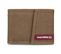 Wolverine Men's Guardian Cotton Nylon Trim Bifold Wallet with RFID Protection, Three Card Slots and Two Slip Pockets, Chestnut, One Size
