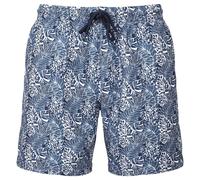WOMBAT® Herren Badeshorts - Weiß / dunkelblau / leaf | M