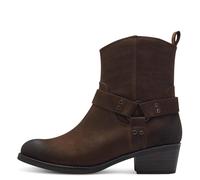 MARCO TOZZI Damen Stiefeletten mit Absatz mit Blockabsatz Cowboy, Braun (Cafe Nubuck), 37 EU