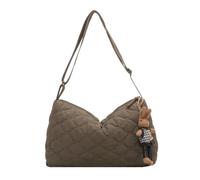Women Diamond Quilted Tote Bag with Pendants Puffer Tote Handbag | Women Diamond Quilted Tote Bag with Pendants Puffer Tote Handbag Adjustable Strap Crossbody Sling Bag Puffy Satchel Bag